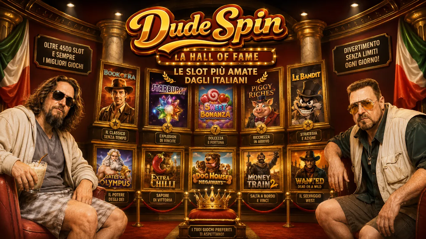 La hall of fame delle slot su Dudespin: le slot più amate dagli italiani